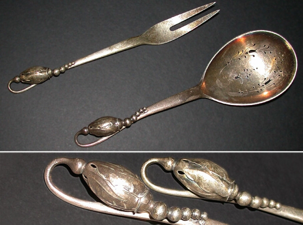 Lot image - Pair of Georg Jensen Sterling Silver Serving Pieces