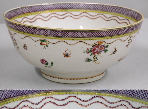 Lot image - Chinese Export Polychrome Decorated Porcelain Bowl