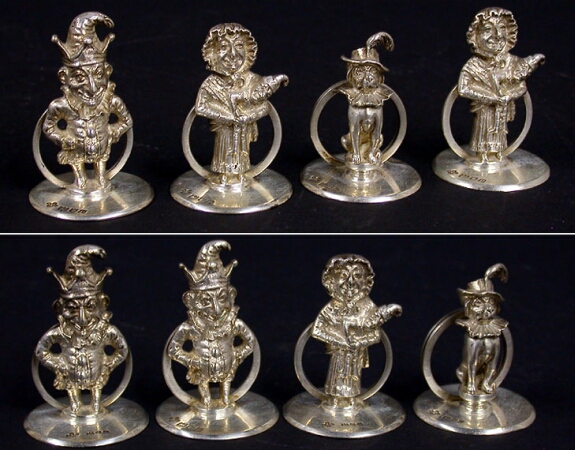 Lot image - Set of Eight Edwardian Silver Place Card Holders