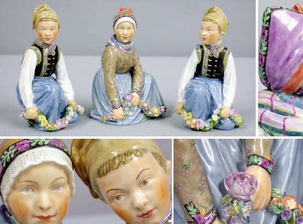 Lot image - Group of Three Royal Copenhagen Porcelain Figures