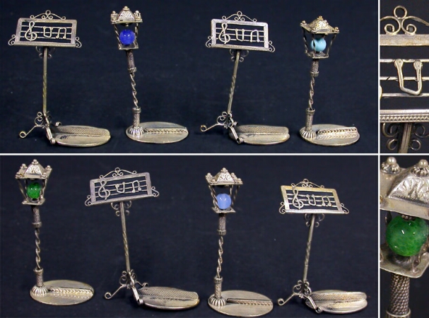 Lot image - Set of Eight Continental Silver Card Holders