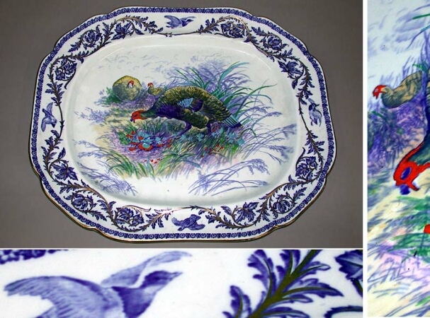 Lot image - English Blue and White Porcelain Platter