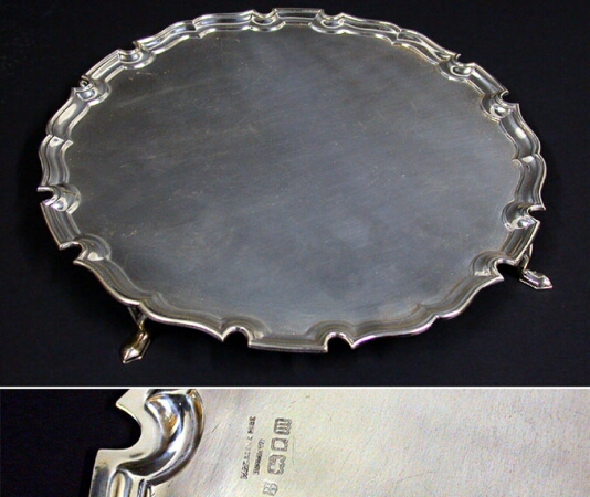 Lot image - English Silver Footed Salver