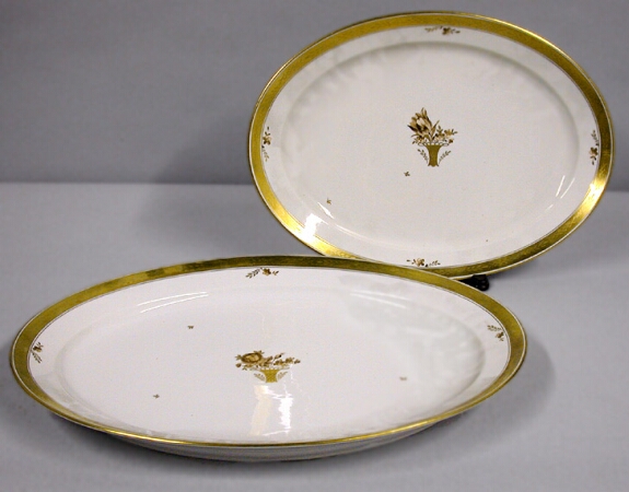 Lot image - Two Royal Copenhagen Gilt Decorated Porcelain Platters