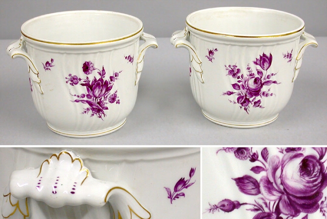 Lot image - Pair of Nymphenburg Porcelain Cachepots