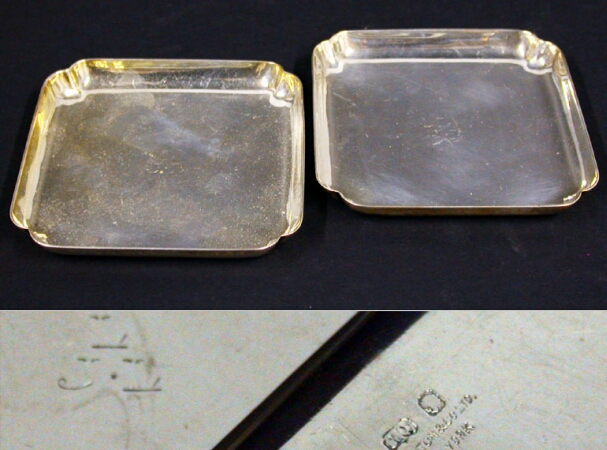 Lot image - Pair of Crichton & Co. Sterling Silver Card Receivers