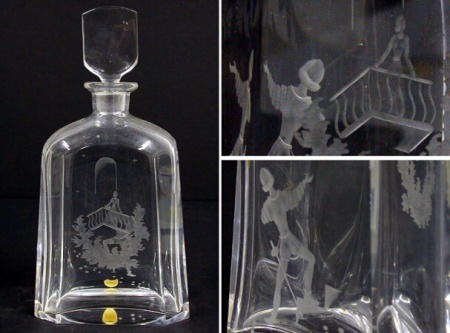 Lot image - Orrefors Etched Glass Decanter