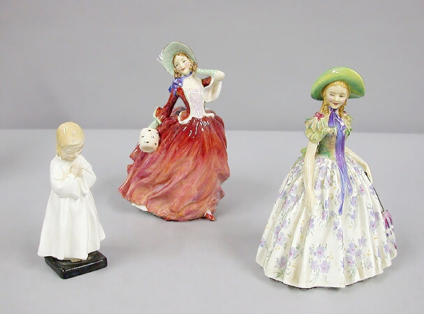 Lot image - Group of Three Royal Doulton Porcelain Figures