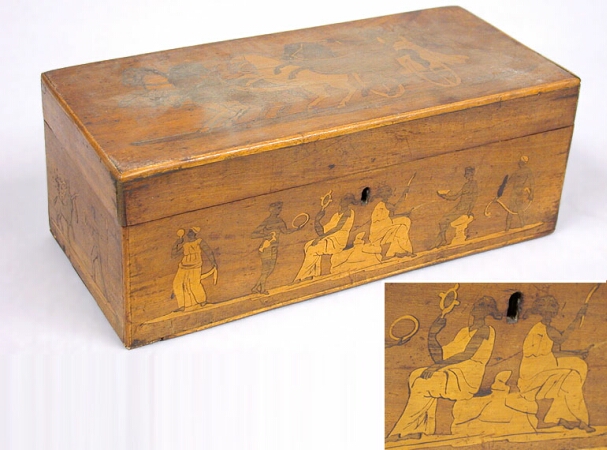 Lot image - Neoclassical Style Marquetry Inlaid Walnut Box