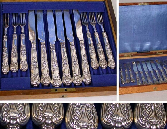 Lot image - Sheffield Silver Plated Fruit Set