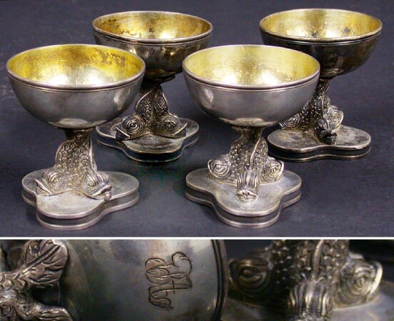 Lot image - Set of Four Silver Footed Open Salts