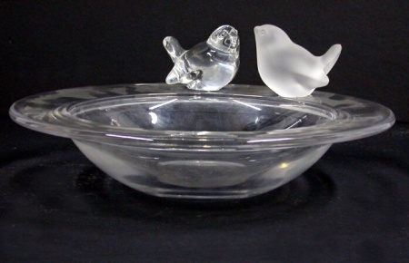 Lot image - Val St. Lambert Colorless and Frosted Glass Bowl