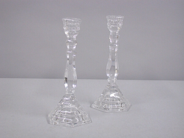 Lot image - Pair of Glass Candlesticks