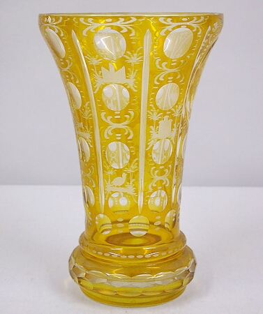Lot image - Bohemian Cut Glass Vase