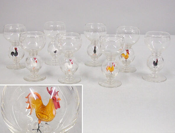 Lot image - Set of Eight Bimini Glass Cordial Glasses