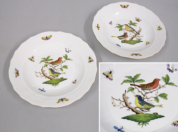 Lot image - Pair of Herend Porcelain Salad Plates