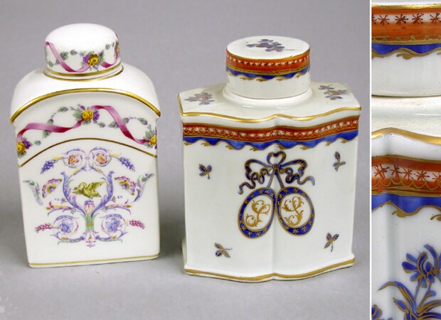 Lot image - Two Porcelain Tea Caddies