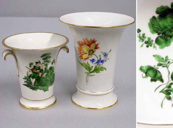 Lot image - Two Meissen Porcelain and KPM Porcelain Vases