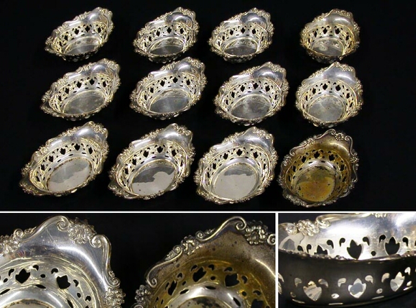 Lot image - Set of Twelve Sterling Silver Nut Dishes