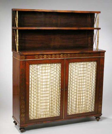 Lot image - Regency Brass Inlaid Rosewood Chiffonier