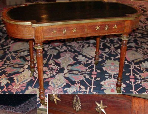 Lot image - Regency Style Gilt-Bronze and Brass Mounted Rosewood Writing Desk