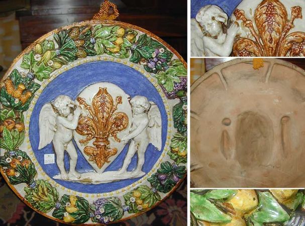 Lot image - Italian Maiolica Della Robbia Style Plaque