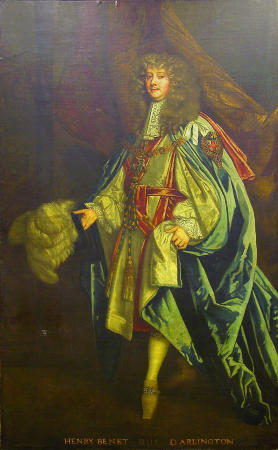 Lot image - Studio of Sir Peter Lely HENRY BENET, DUC  DARLINGTON   Inscribed Henry Benet Duc DArlington (lc) Oil on canvas...