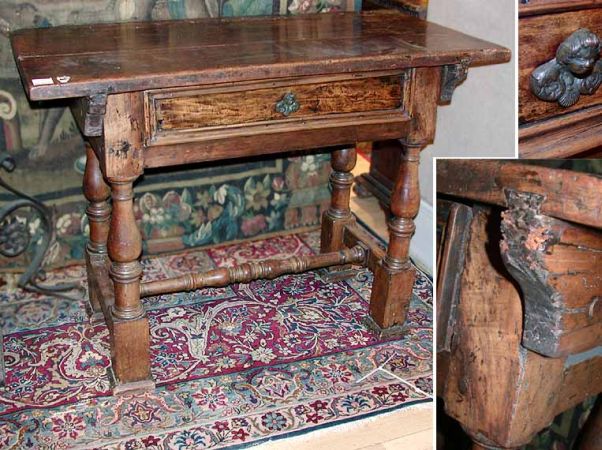 Lot image - Continental Baroque Walnut Side Table