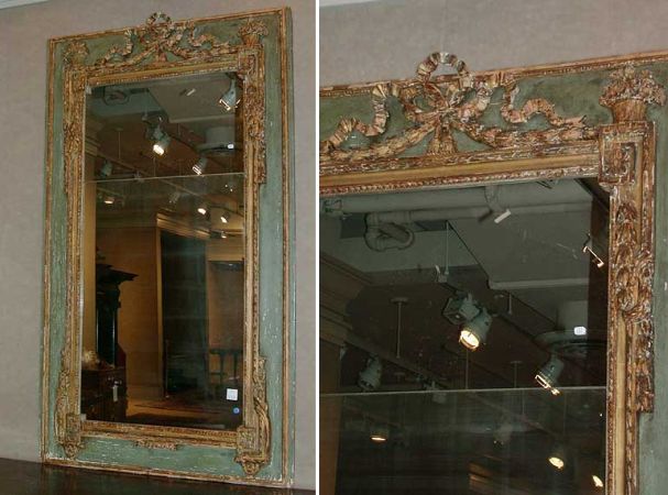 Lot image - Louis XVI Style Painted and Gilt Decorated Trumeau