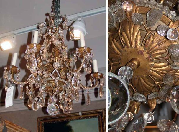 Lot image - Louis XV Style Gilt-Metal and Cut Glass Six-Light Chandelier