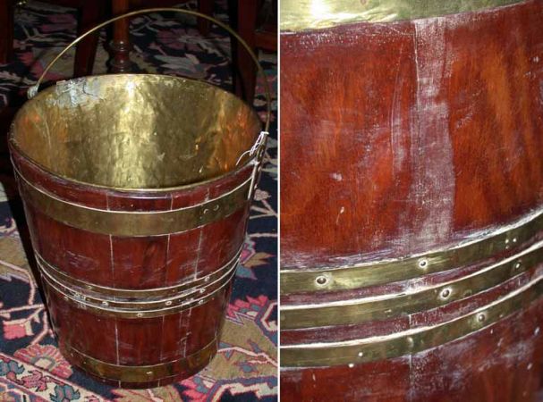 Lot image - George III Brass Bound Mahogany Bucket