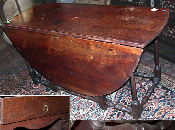 Lot image - Provincial George III Oak Gate Leg Table