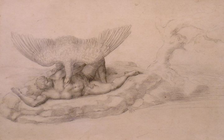 Lot image - After Michelangelo THE GIANT TITYUS HAVING HIS LIVER EATEN BY A VULTURE