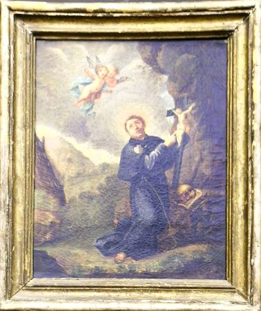 Lot image - Florentine School 18th Century HERMIT SAINT WITH CRUCIFIX AND PUTTI