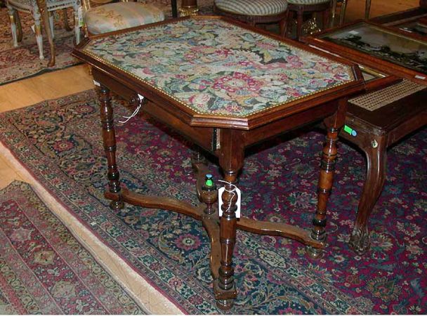 Lot image - Continental Baroque Ebonized and Walnut Center Table