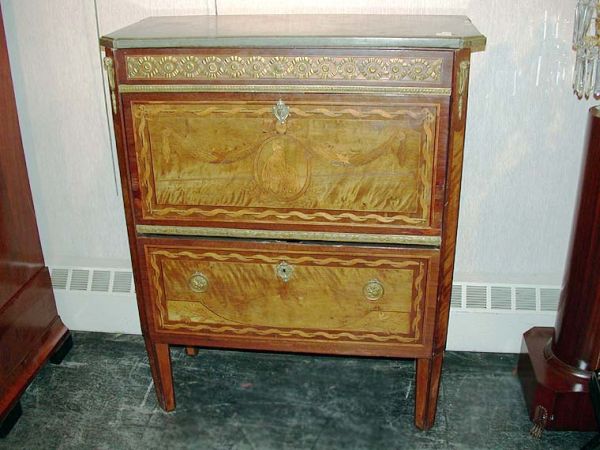Lot image - Swedish Neoclassical Brass Inlaid Mahogany Commode