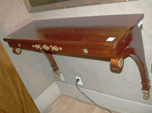 Lot image - Swedish Neoclassical Gilt-Bronze Mounted Mahogany Wall Console