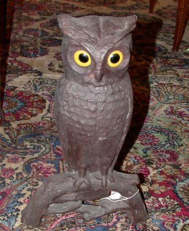 Lot image - Pair of American Cast Iron Owl-Form Andirons