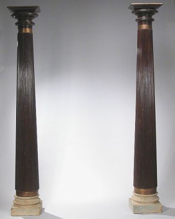 Lot image - Pair of Anglo Indian Neoclassical Style Hardwood Columns