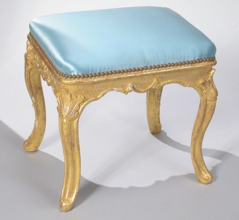 Lot image - German Rococo Gilt-Wood Stool