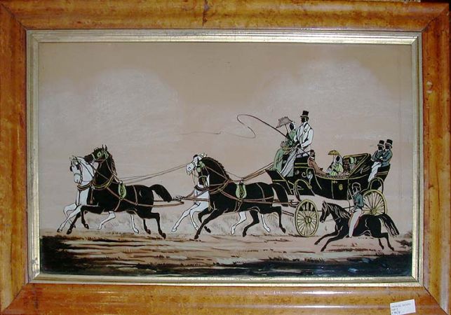 Lot image - Group of Four Victorian Eglomise Paintings