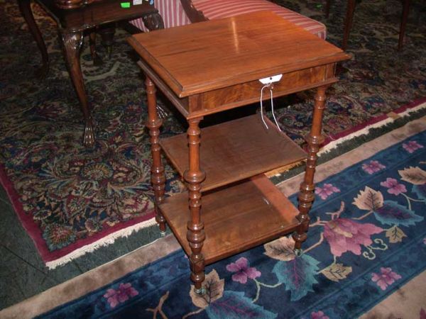Lot image - Victorian Mahogany Three-Tier Side Table