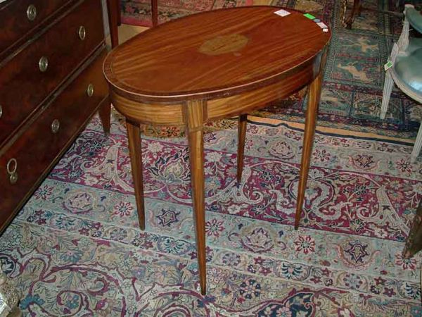 Lot image - Dutch Neoclassical Marquetry Inlaid Mahogany Side Table