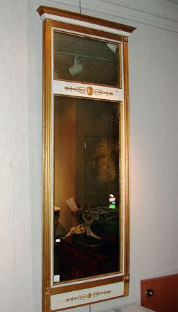 Lot image - Swedish Neoclassical Painted and Parcel Gilt Mirror