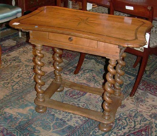 Lot image - Northern German Inlaid Walnut Center Table