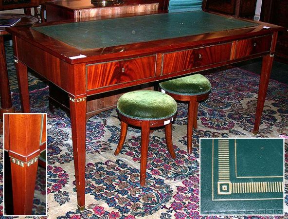 Lot image - Swedish Neoclassical Brass Mounted Mahogany Bureau Plat