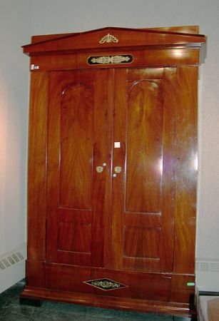 Lot image - Swedish Neoclassical Gilt-Bronze Mounted Ebonized and Mahogany Armoire