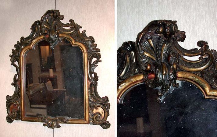 Lot image - Continental Rococo Gilt-Wood Mirror