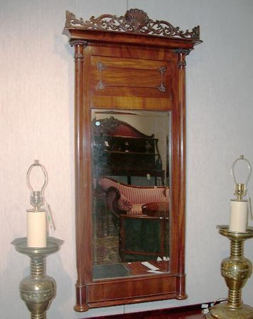 Lot image - Continental Neoclassical Mahogany Mirror