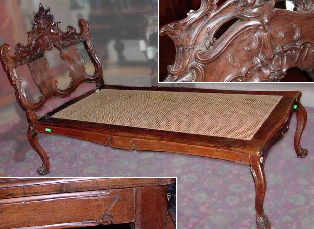 Lot image - Portuguese Rococo Rosewood Daybed